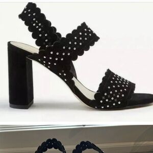 NWOT Ann Taylor Lorna Studded Perf Heeled Sandals, Size 9